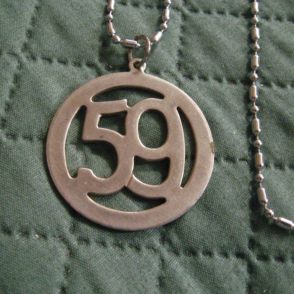 Number Age # 59 Fifty Nine Dog Tag Necklace